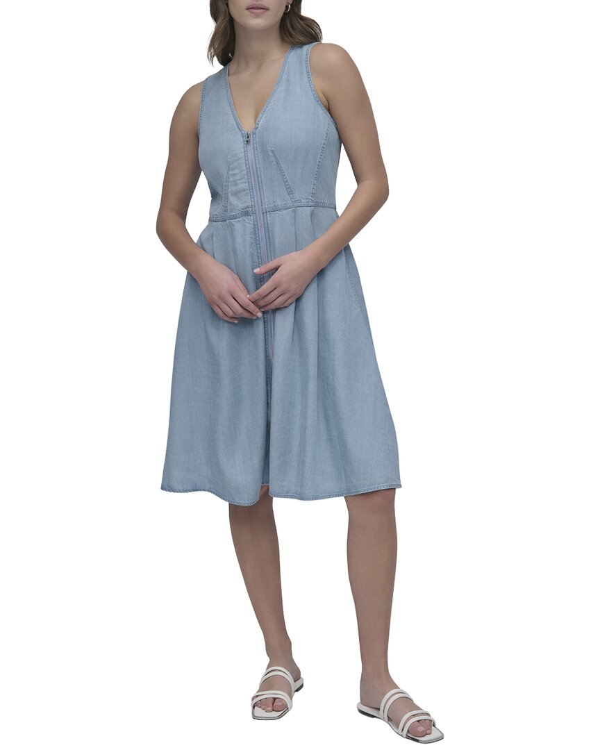 DKNY Women's Sleeveless Zip Front Dress, Medium