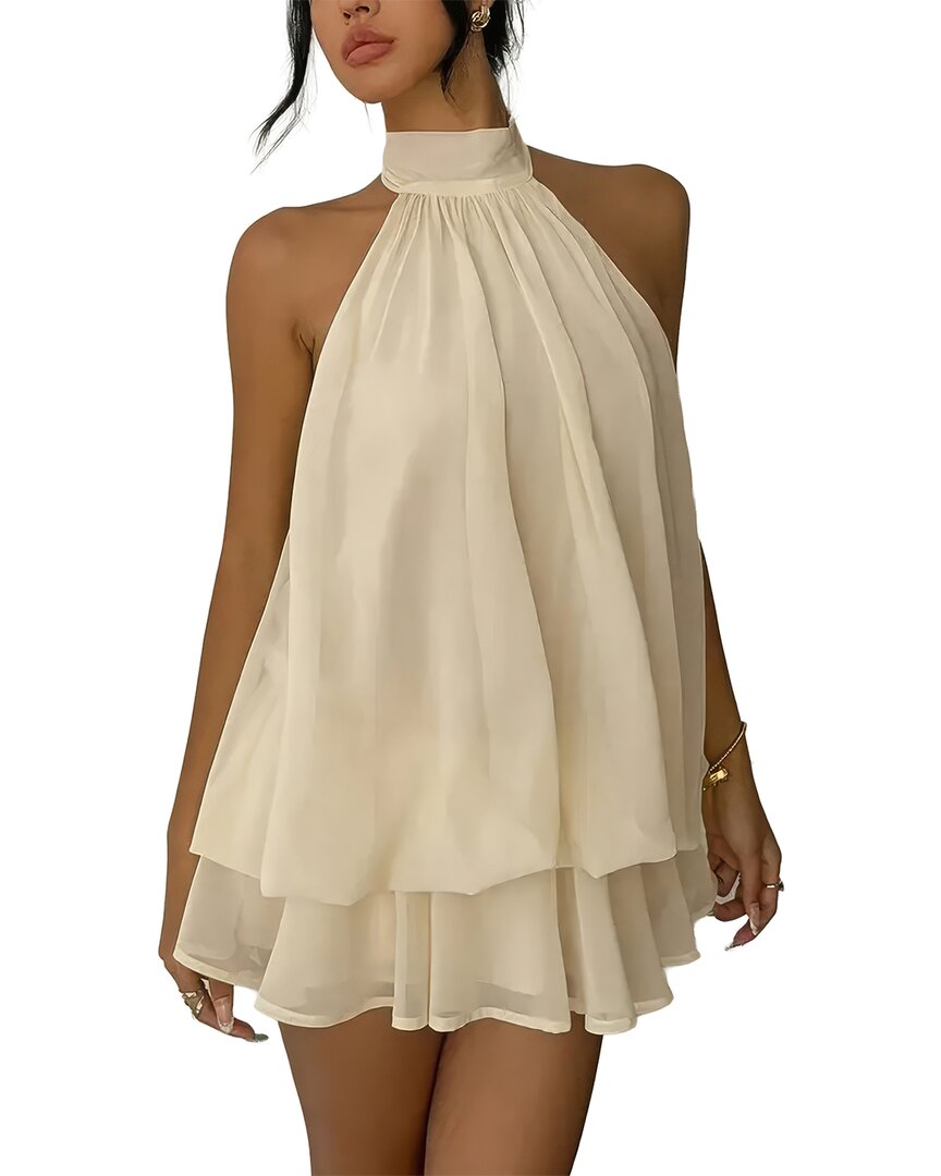 mini plus size babydoll dress Olivaceous Jessie White Eyelet Babydoll Mini Dress - Size M - Sweetheart Neckline, Puffy Sleeves, Ruffle Hem