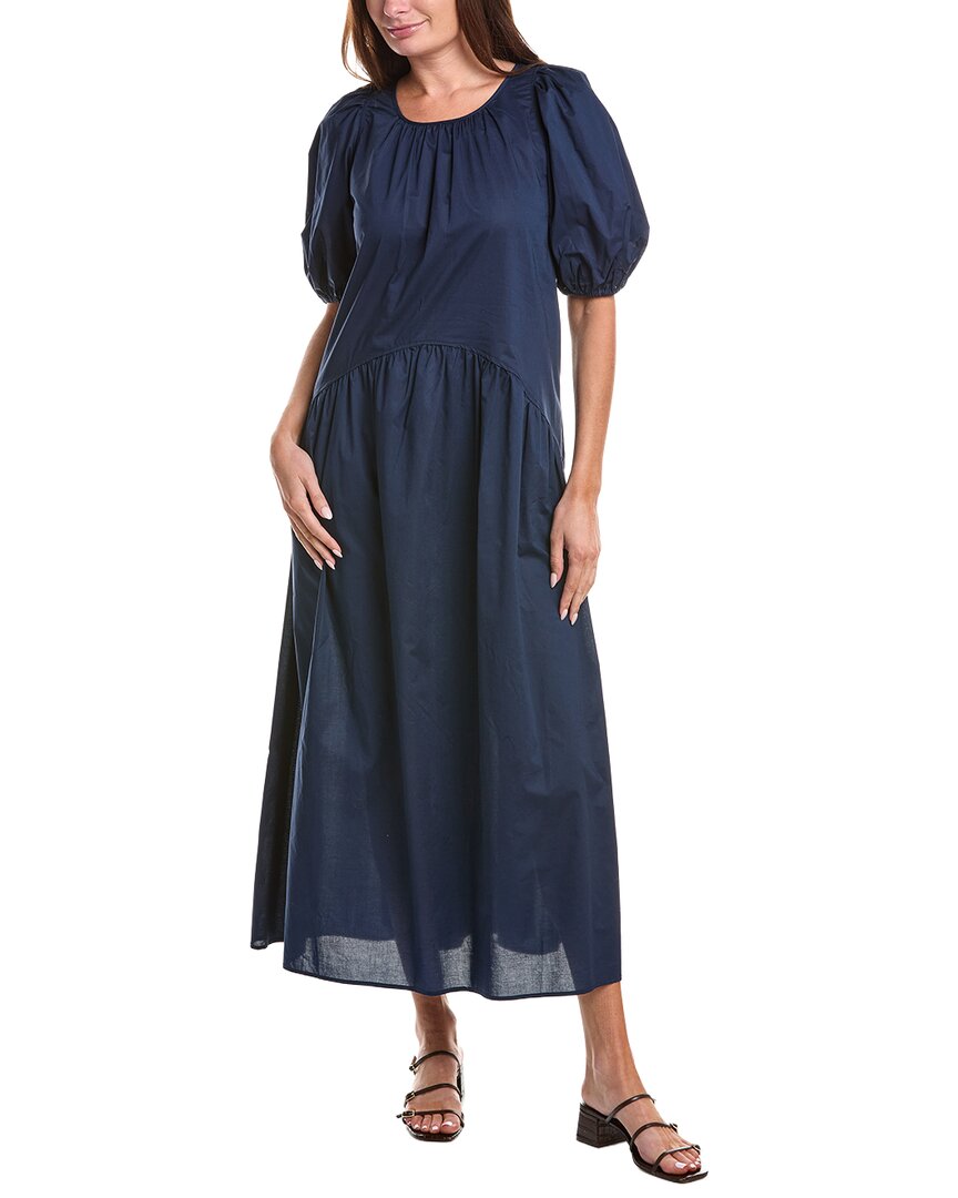 Max Studio Puff Sleeve Drop Waist Maxi Dress