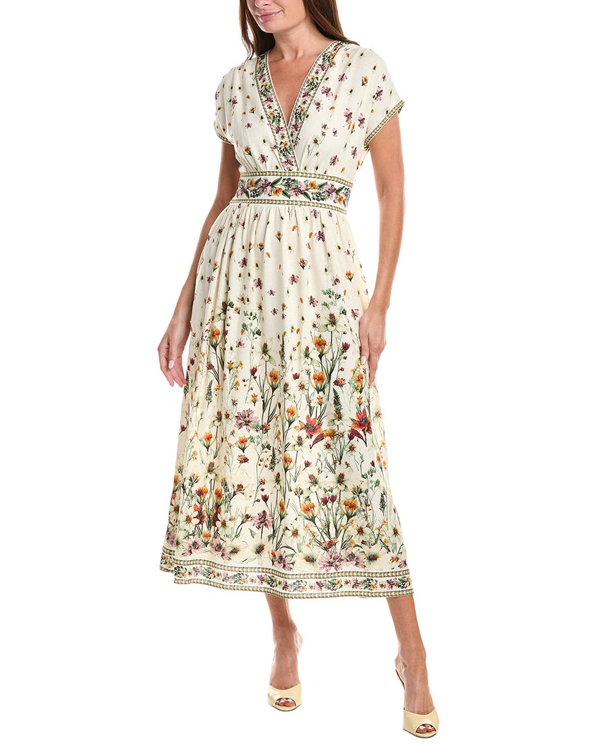 Max Studio Short Sleeve Surplice Linen-Blend Midi Dress – Bluefly