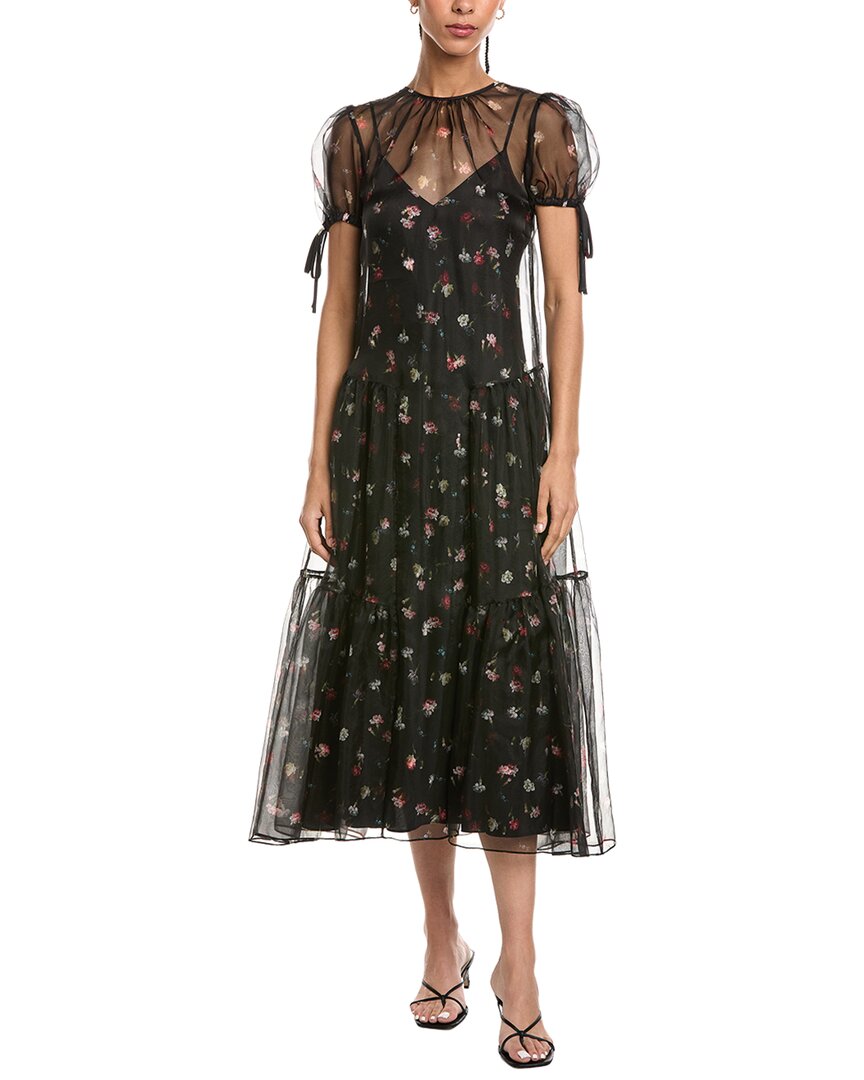 Cinq  Sept Tumbling Carnation Kaida Silk Midi Dress
