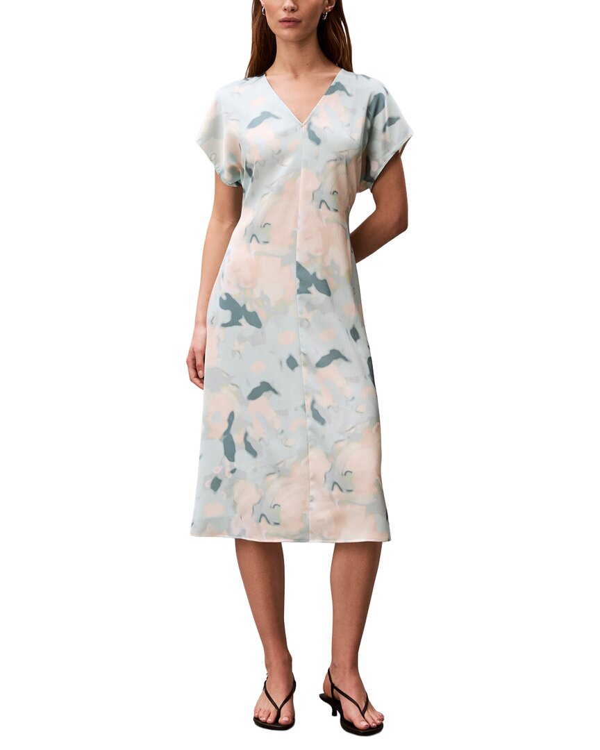 calvin klein midi dresses Calvin Klein Satin Print Midi Dress