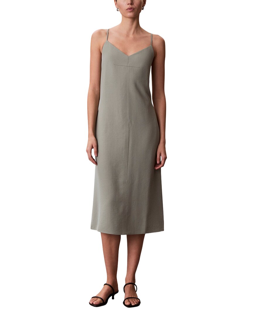 grey sleeveless shift dress Calvin Klein Casual Twill – Bluefly Linen dress