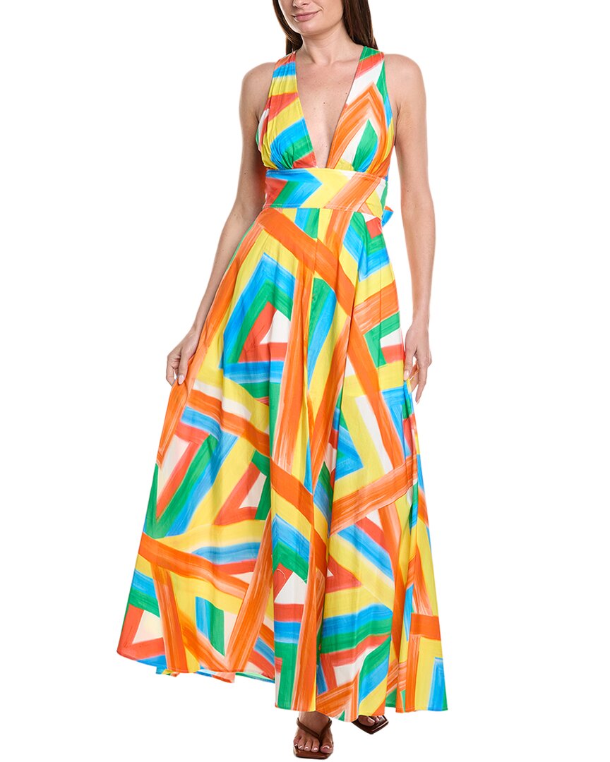milly maxi dress Milly Catarina Multi Stripe Poplin Maxi Dress 4