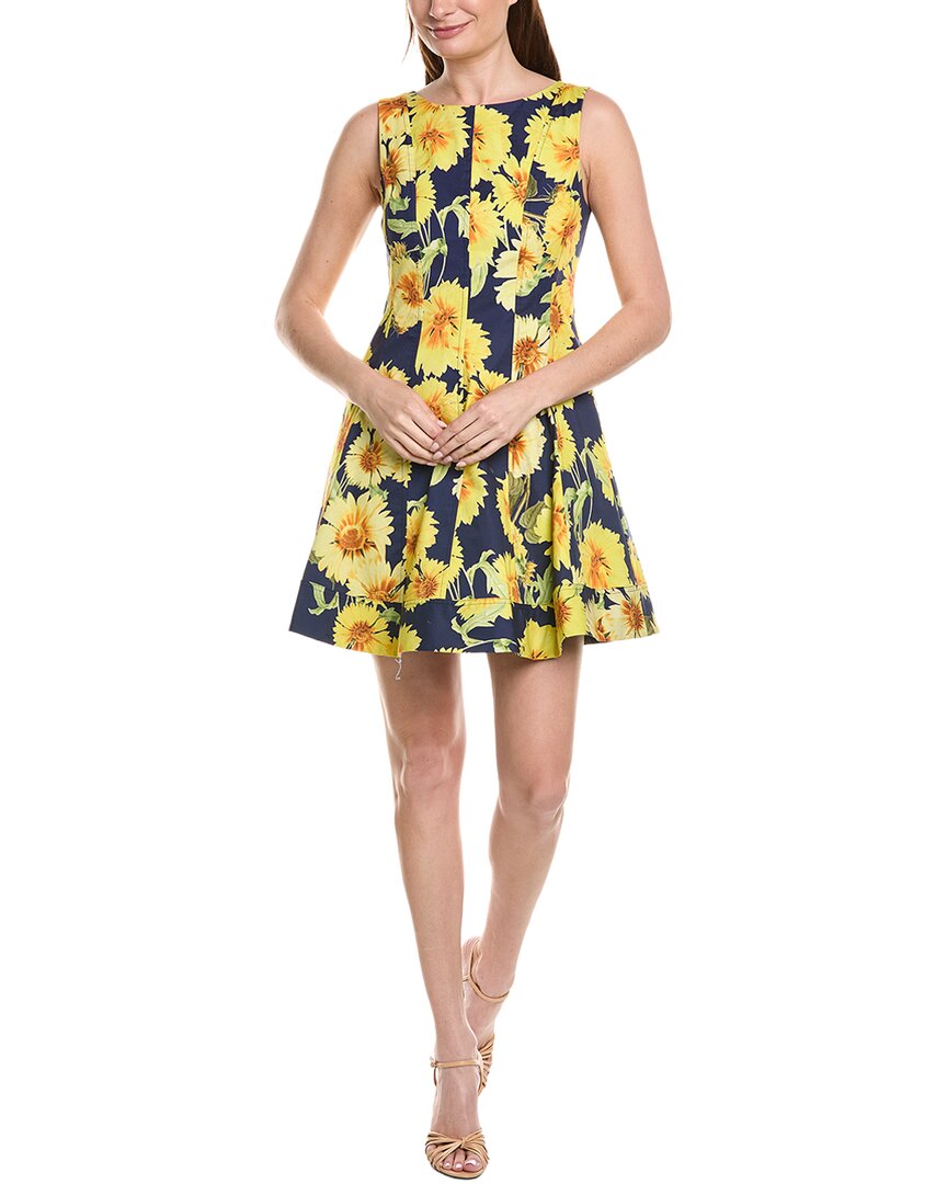 Milly Poppy Sunflower Poplin Mini Dress, Navy / 10