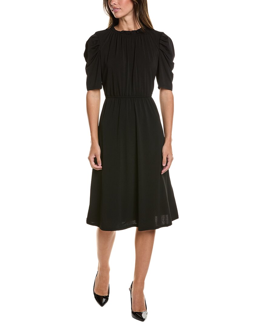 Adrianna Papell Moss Crepe Ruffle Neck Midi Dress – Bluefly