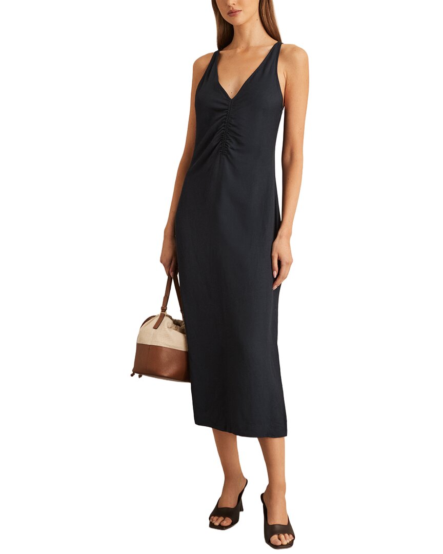 linen blend ruched dress Enjoy Your Vacation Linen Blend Ruched Shoulder Drape Loose Cover Up roschic