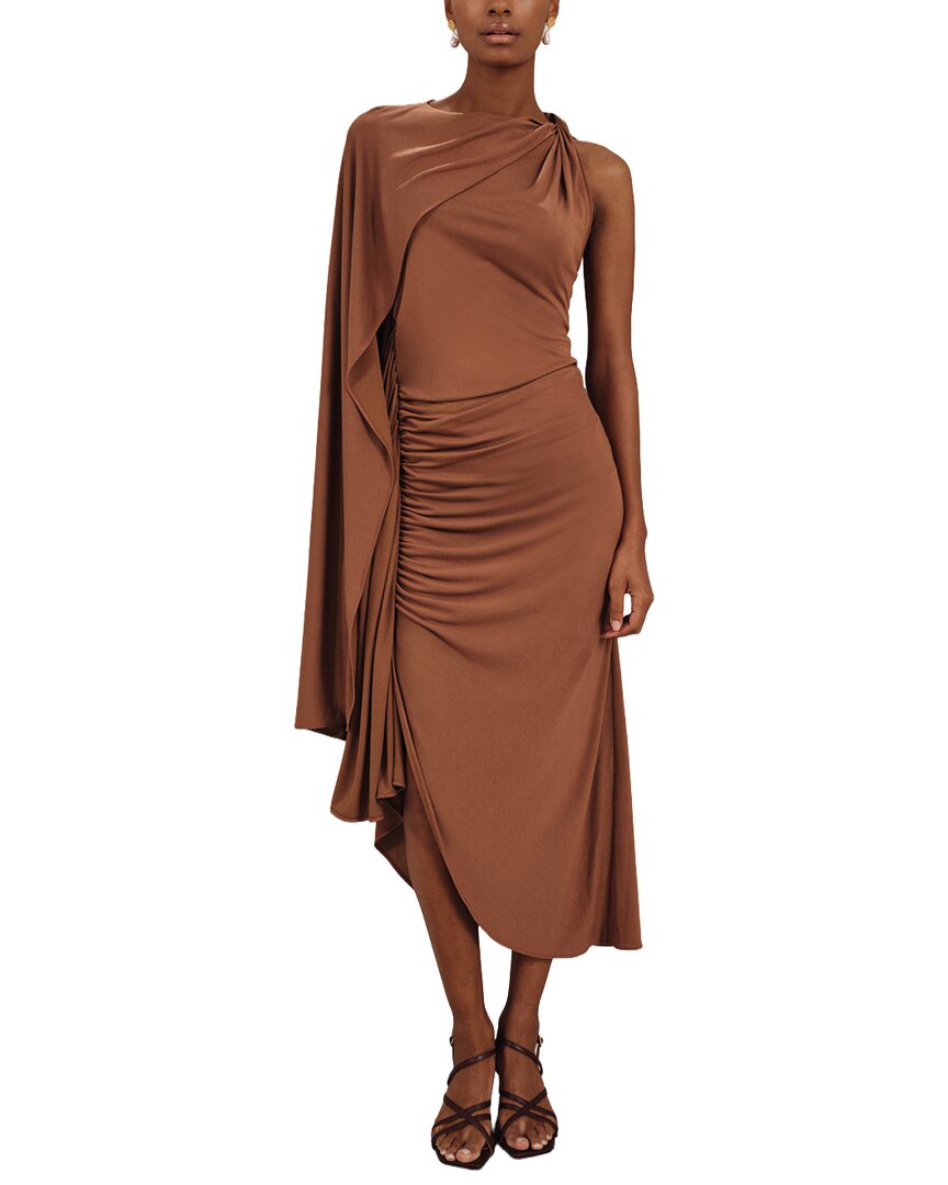 brown reiss dress Kyra Cape Sleeve Jersey known for their design Dark Deep Blue Textured Color:Vintage Pink Cosplay