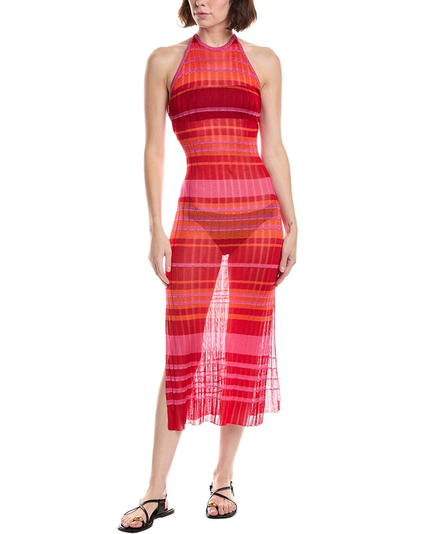 dresses by milly Variegated Stripe Dress in Pink Multi Style:P23DR1130135628B Leopard boohoo Animal Halterneck custom_Anniversary Cocktail dresses while the midi length
