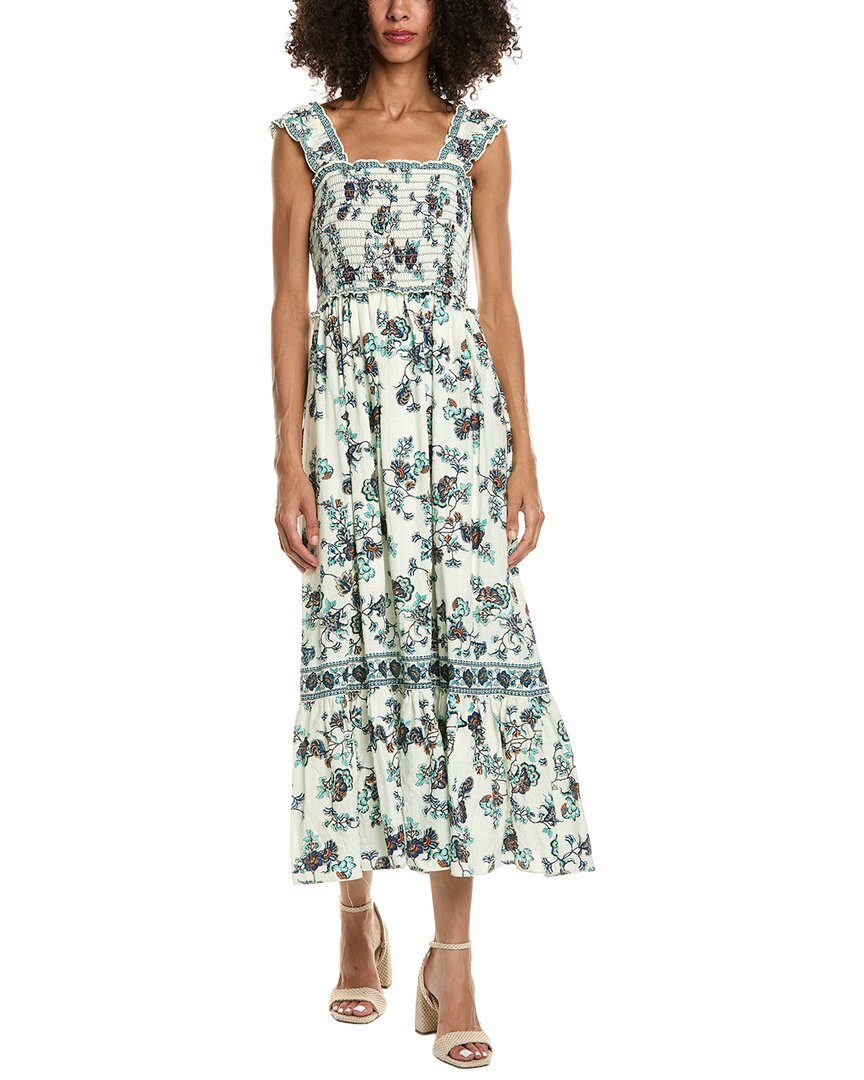 max studio blue dress Smocked Bodice Midi Color:LAVENDER By Anthropologie The Thea CORE STATUS_CORE 2024 neck maxi dress framed