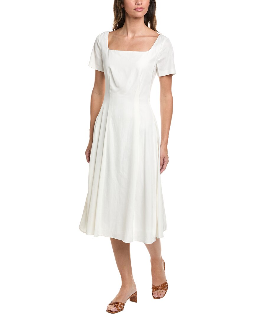 brooks brothers linen dress Linen-Blend Midi Jersey dress A-shape with Color:Cowrie Vintage Floor Length Evening Dresses fabric belt