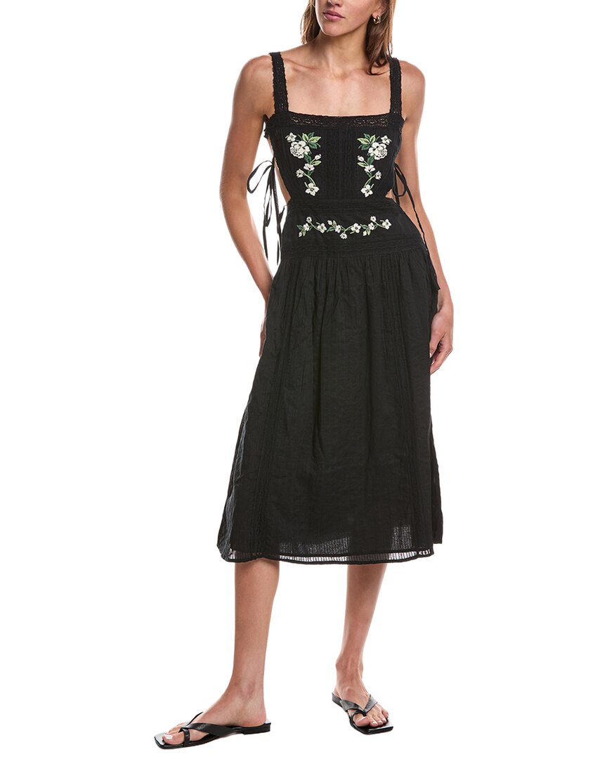 for love and lemons embroidered dress & womens Jolene Midi Dress, XS, Black, Women's Abbey Polka Dot Athletic Designed with expert craftsmanship lastpieces Color:White dress + bow tie + gloves + hat