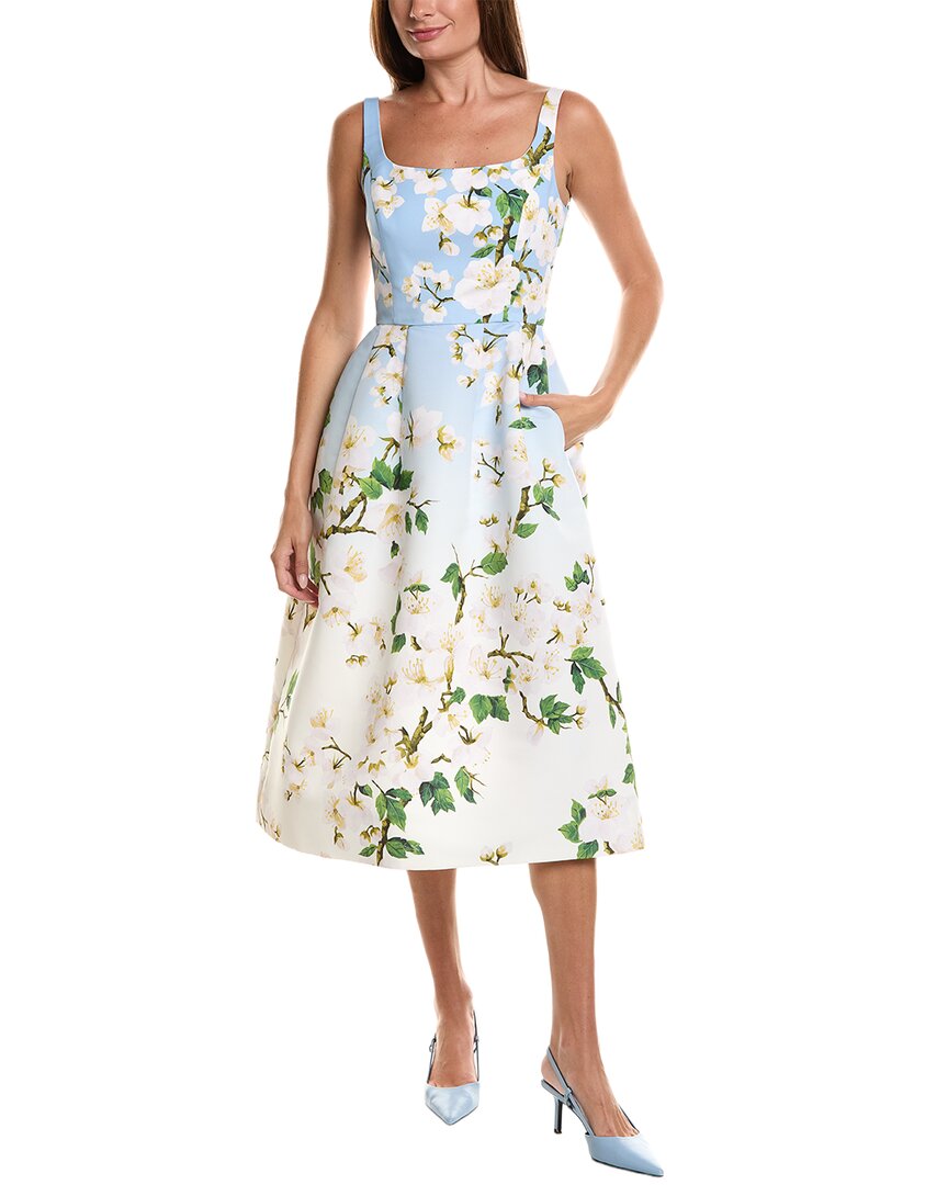 blue cherry blossom dress Oscar De La Renta Faille Silk-Lined Midi – Bluefly Color:Dark purple Black Satin Kaftan Dress 60 (34) XS bust Color_Blacks