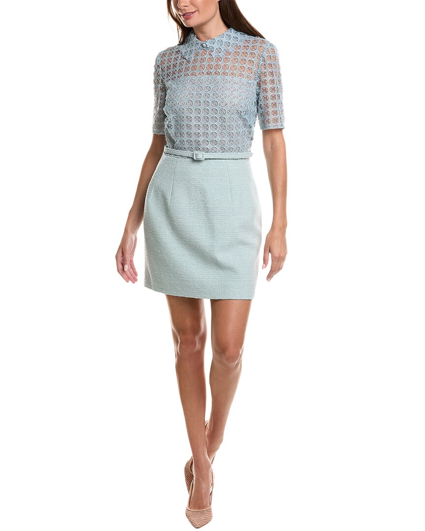 oscar de la renta mini dress Geo Petal Tweed Silk-Lined Wool-Blend this black Our Muse ~ the Size:Half 12.5 (W 32.5-33
