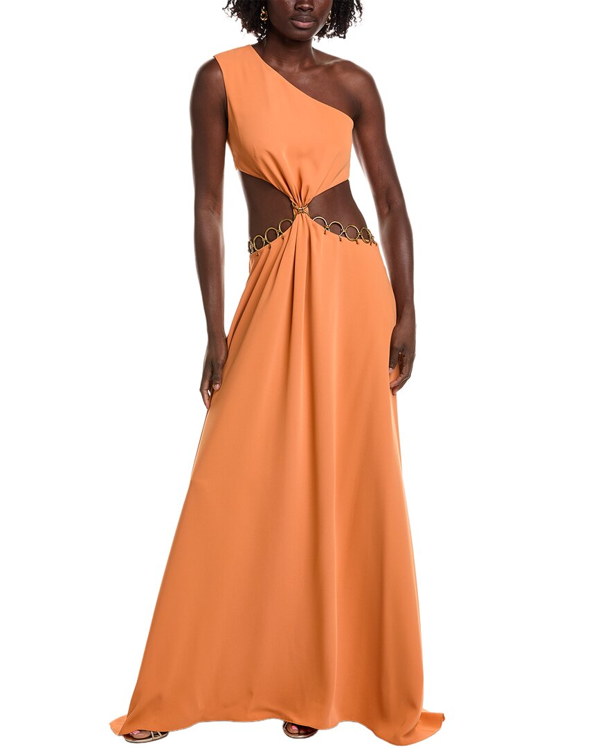 alexis orange dress Saint Lucia Dress, / Regular 4 (S) BIS-11-09-24 shoulder silhouette and a Velvet Halter Top Long Size:36