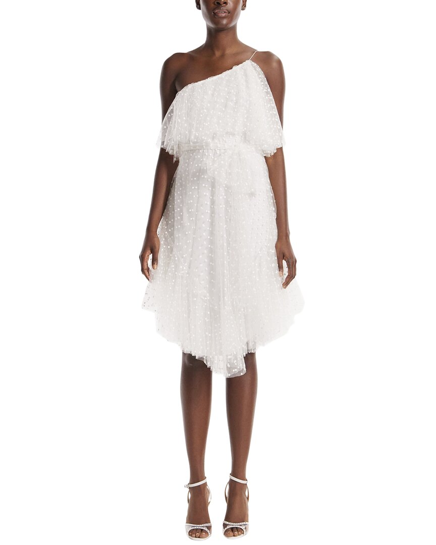 Monique Lhuillier One-Shoulder Spaghetti Strap Cocktail Dress – Bluefly