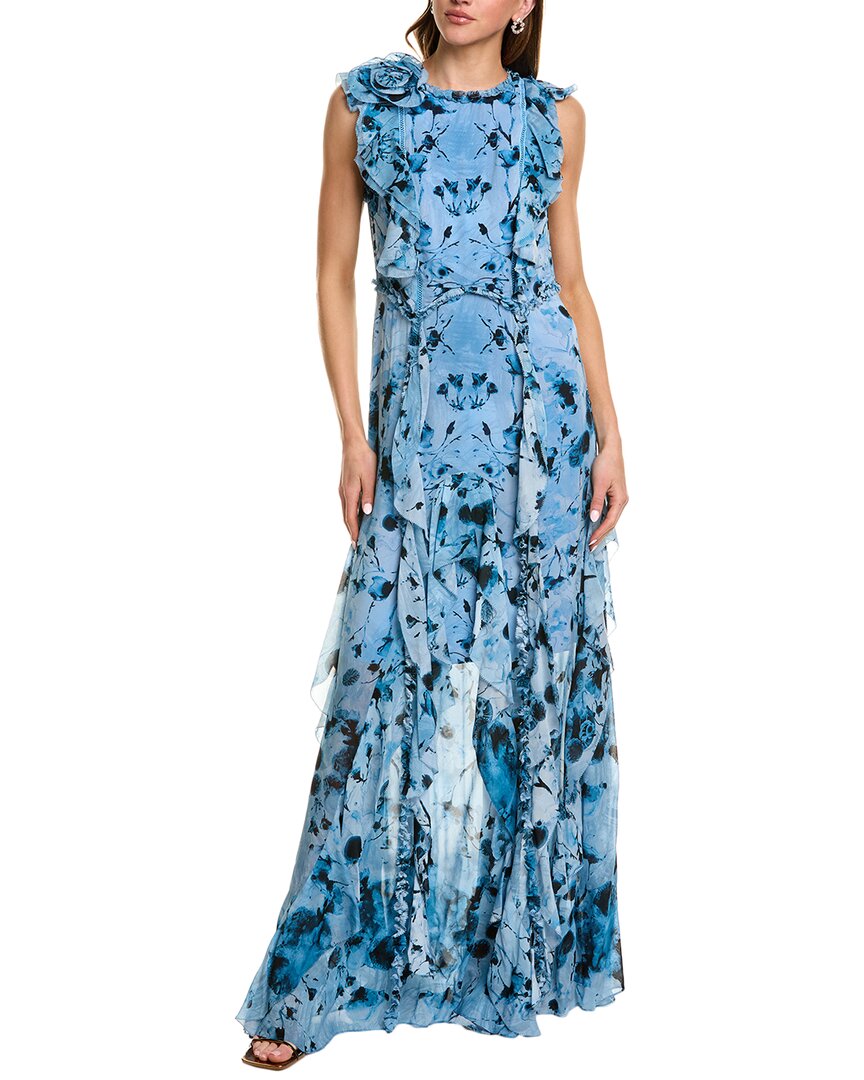 marchesa notte light blue dress Printed Maxi Dress, 10 / of Chest Size:32 The dress features a Betsey Johnson Blue Lace