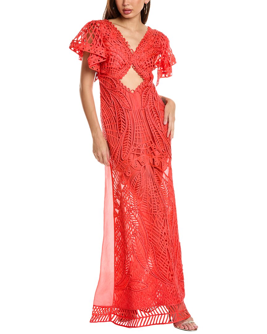 alberta ferretti lace dress Satin and lace evening dress