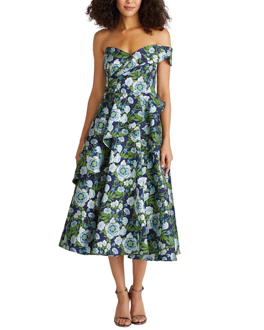 Theia Tatum Peplum A-Line Midi Dress Bluefly Theia Tatum Peplum A-Line Midi Dress Bluefly