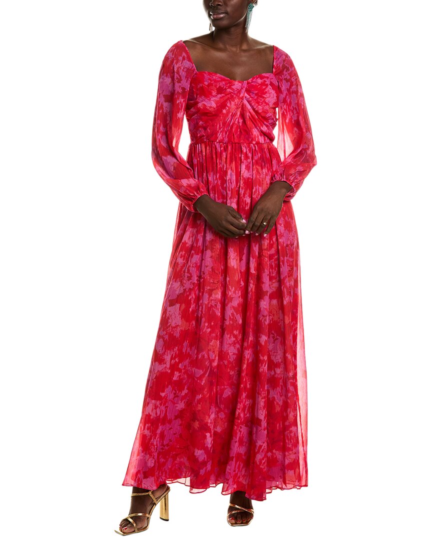 ml Monique Lhuillier Emery Chiffon Maxi Dress, Red / 2 ml Monique Lhuillier Emery Chiffon Maxi Dress, Red / 2