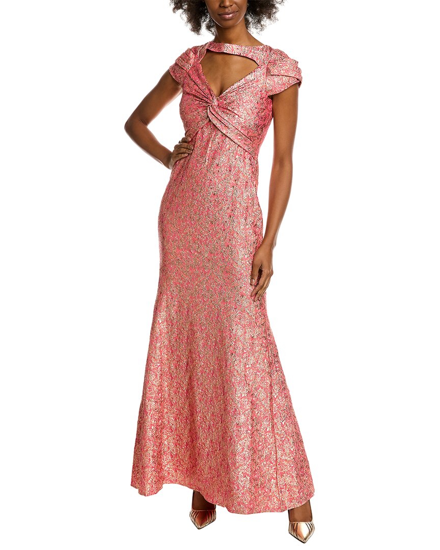 theia pink dress Theia Women's Pink Draped Ruched Strapless Teresa A-Line Dress Size 8
