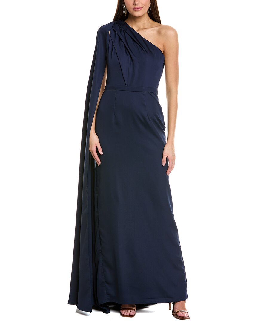 cadet blue color dress Rene Ruiz One-Shoulder Gown – Bluefly
