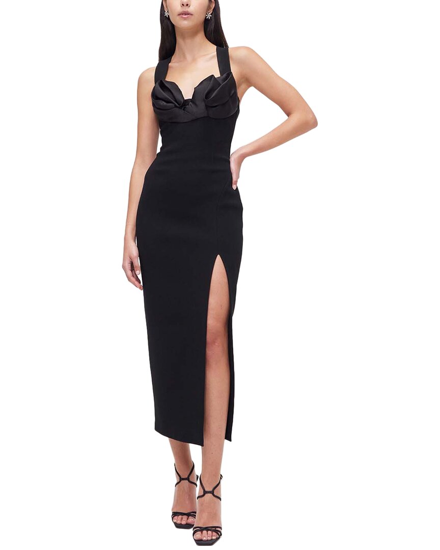 Rachel Gilbert Alaric Wool & Silk-Blend Midi Dress, Black / 12