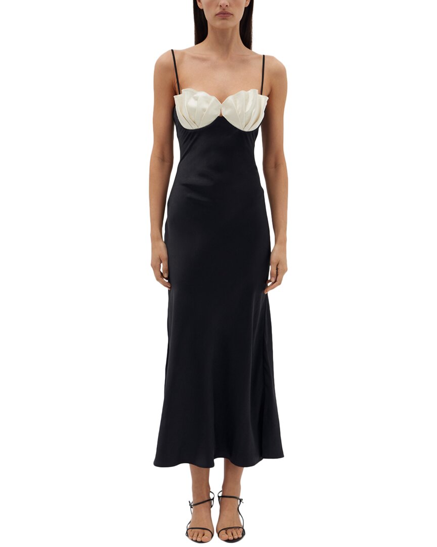 Rachel Gilbert Ryder Wool & Silk-Blend Midi Dress, Black / 12