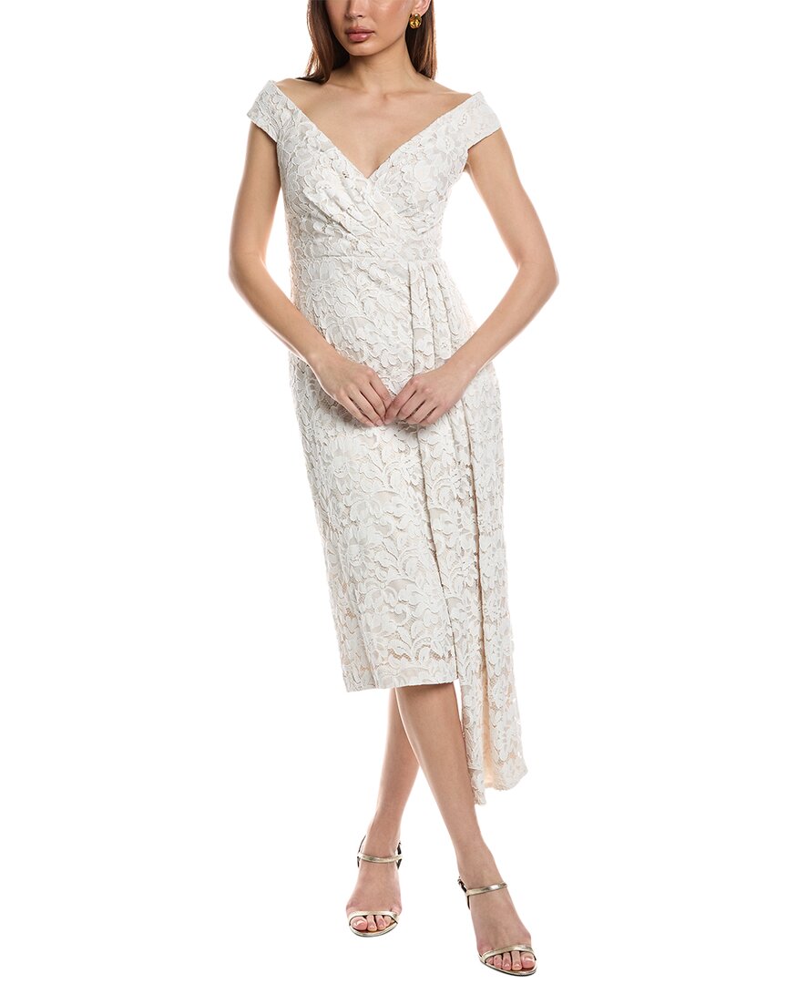 Eliza J Off-The-Shoulder Lace Sheath Dress, White / 0 Eliza J Off-The-Shoulder Lace Sheath Dress, White / 0