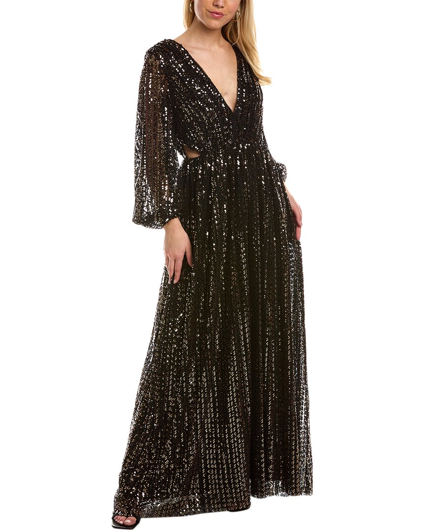 chinese dress ladies Halston Womens Madelyn Gown, 0, Black