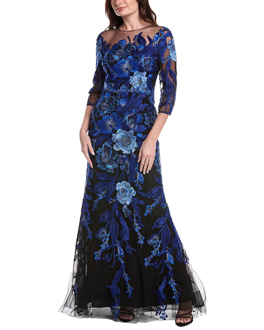 Rickie Freeman For Teri Jon Floral Embroidered Tulle Gown , Women's, 6, Evening Formal Gala Gowns Mother of the Bride Groom Tulle Gowns