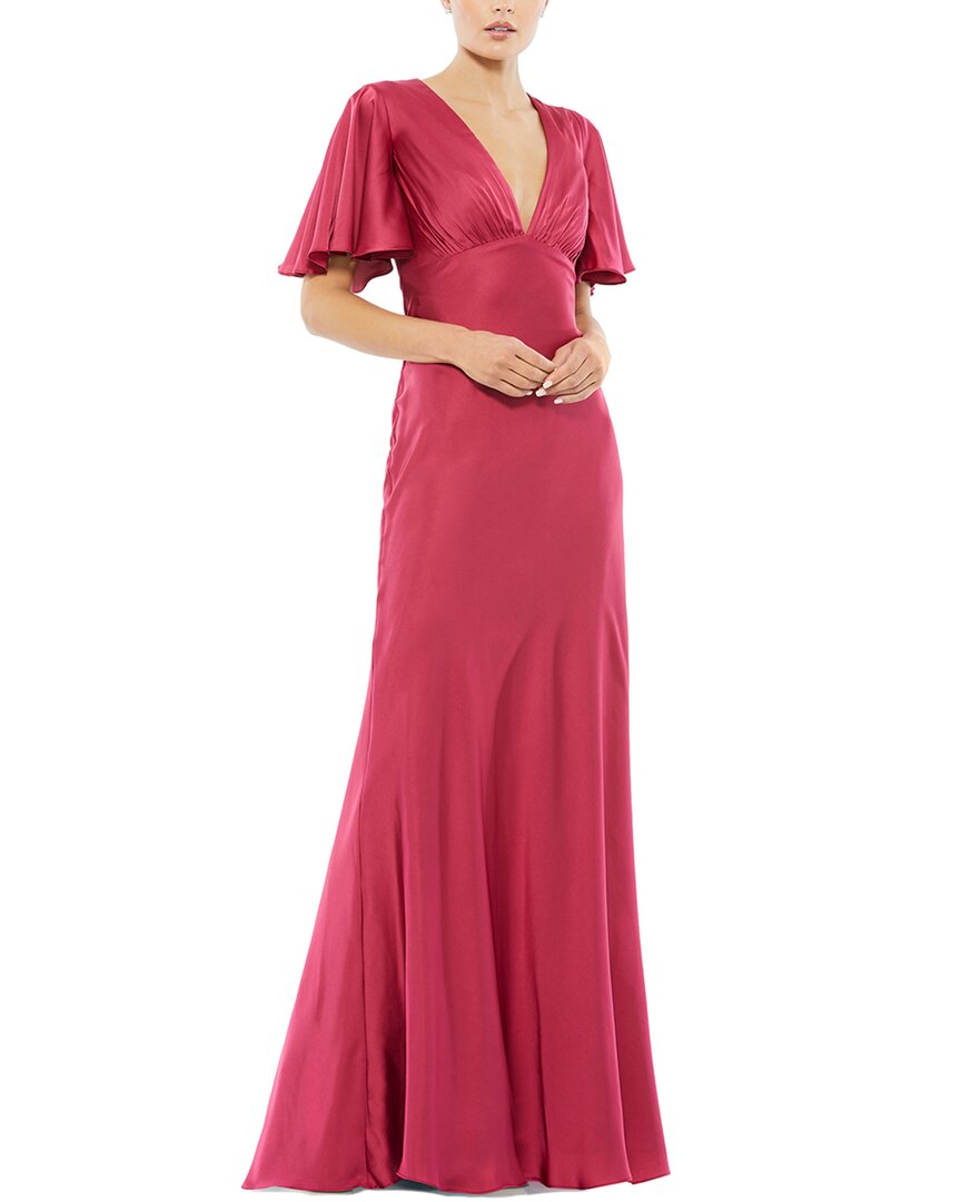 blue dress for baby girl Mac Duggal Flounce Sleeve Trumpet A-Line Gown – Bluefly