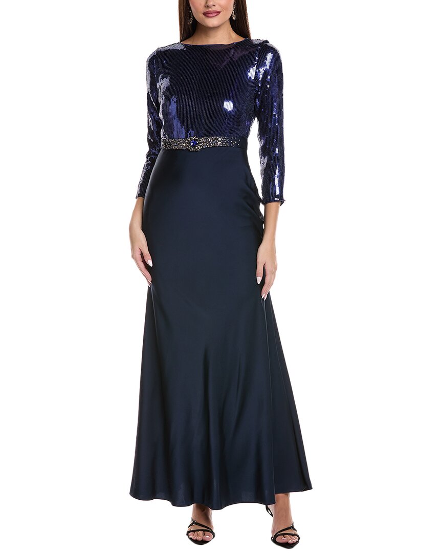 Sachin & Babi Christabel Gown - Sapphire/Midnight