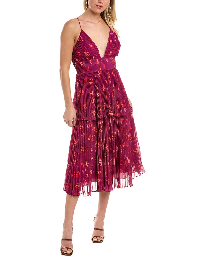 Amur Catarina Pleated Midi Dress, Purple / 10