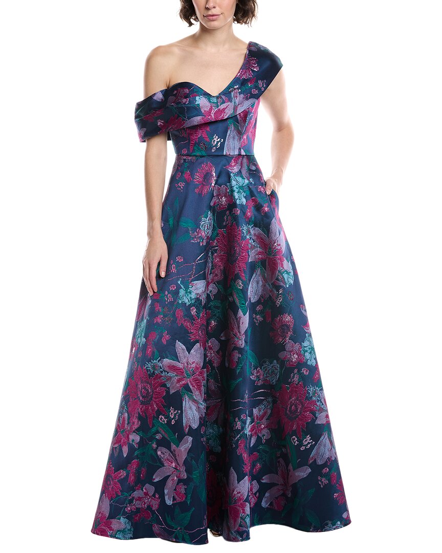 Theia womens Angelica Midi Dress, 8, Blue Theia womens Angelica Midi Dress, 8, Blue