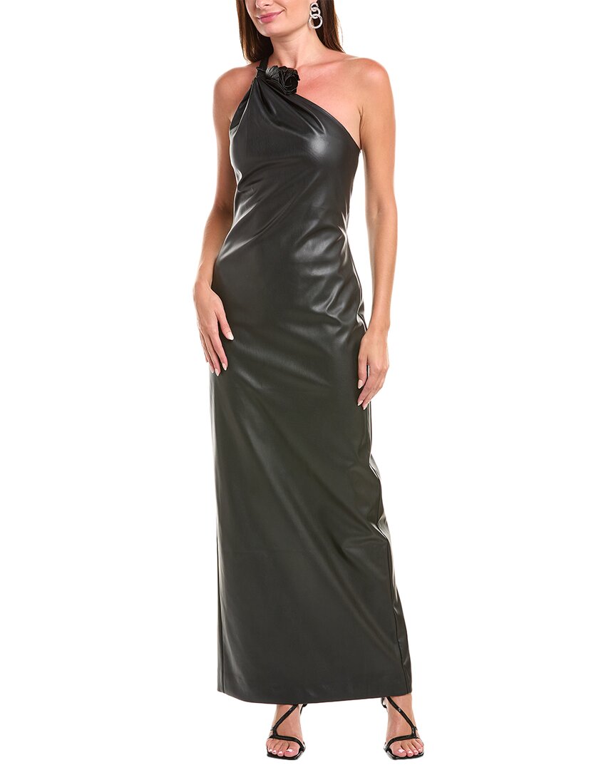 Halston Women's Rhia Faux Leather Gown - Black