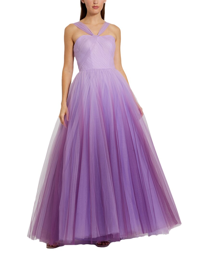 strapless open back dress Mac Duggal Cross Front Strap Ombre Tulle Gown – Bluefly