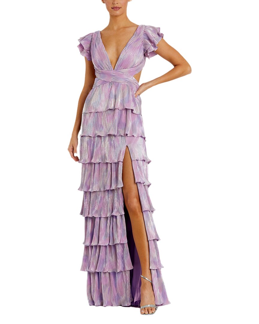Mac Duggal Ruffle Tiered Criss Cross Lace Up Gown Bluefly Mac Duggal Ruffle Tiered Criss Cross Lace Up Gown Bluefly