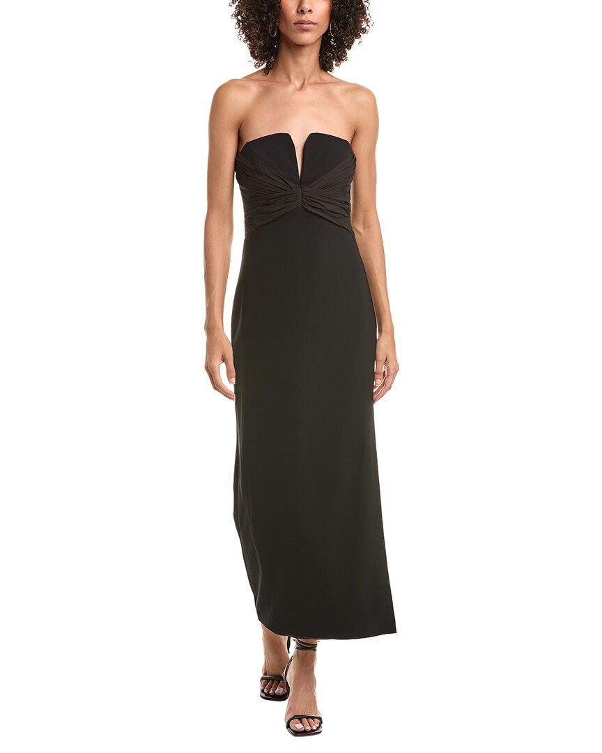 Halston Marguerite Crepe Midi Dress, Black / 0 Halston Marguerite Crepe Midi Dress, Black / 0