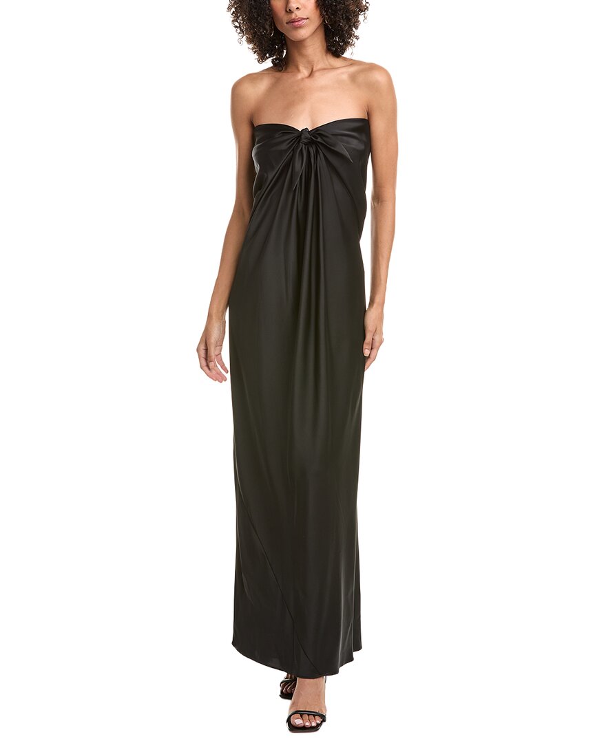 Halston Lisette Satin Gown, Black / 10