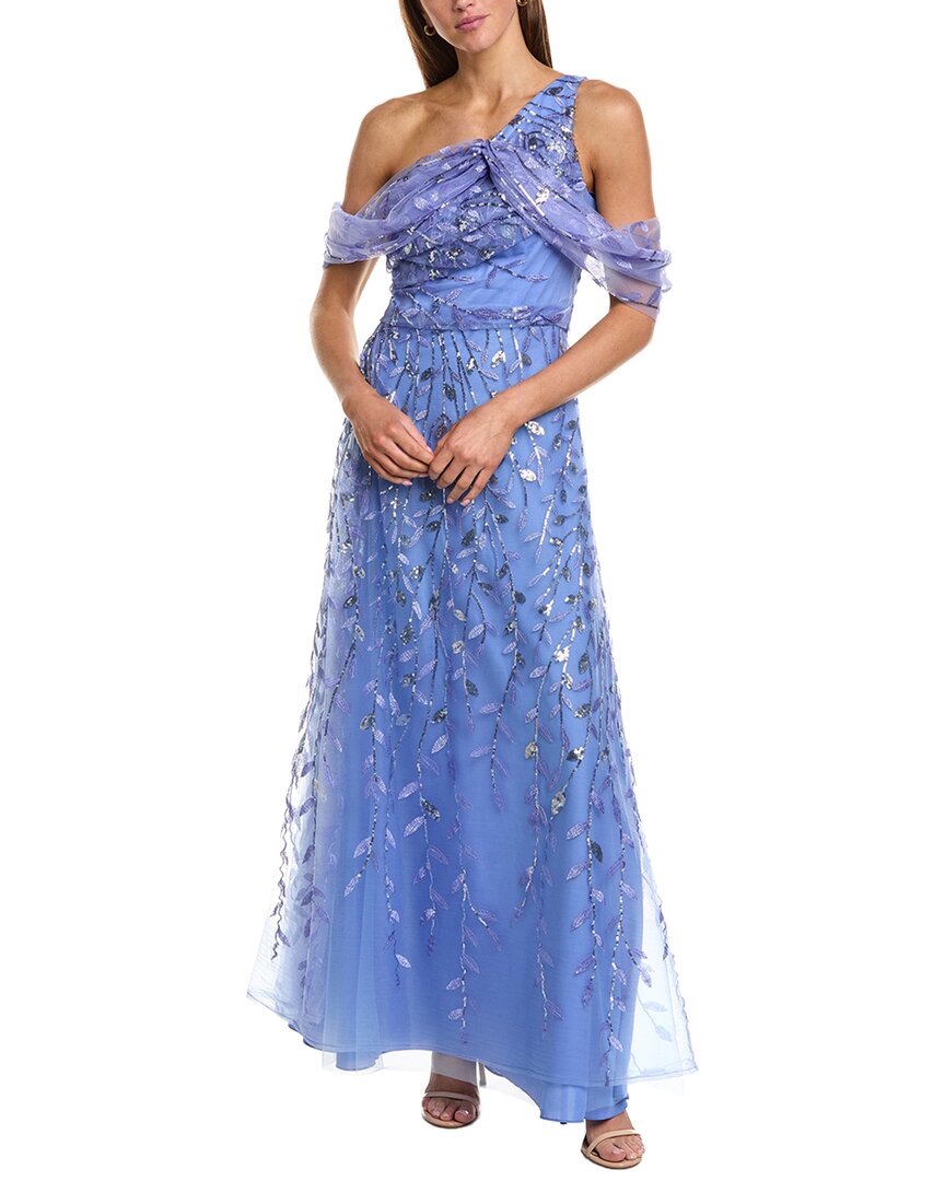 Rene Ruiz Tulle Wrap A-Line Dress, Blue / 10