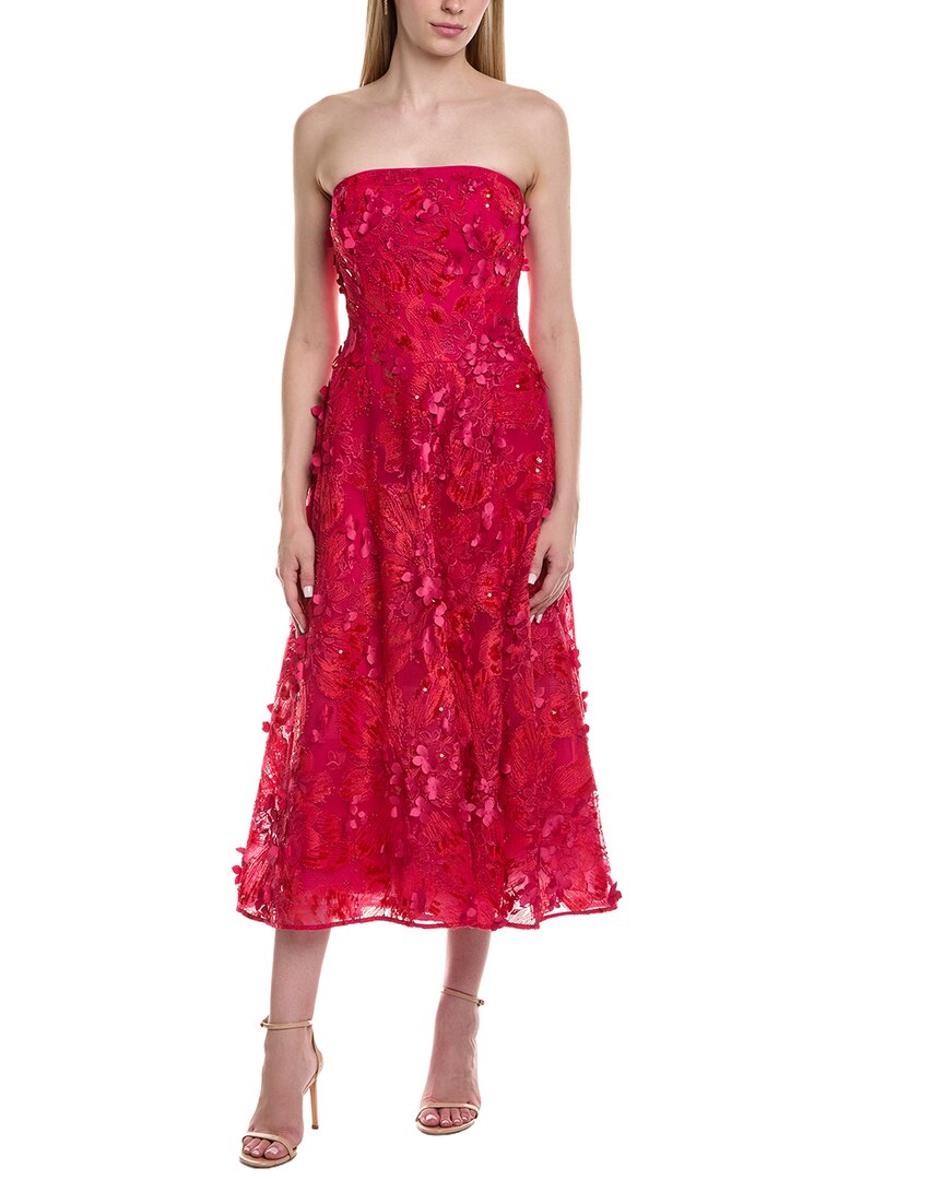 Teri Jon Strapless 3D Overlay Fit And Flare Dress Size 10