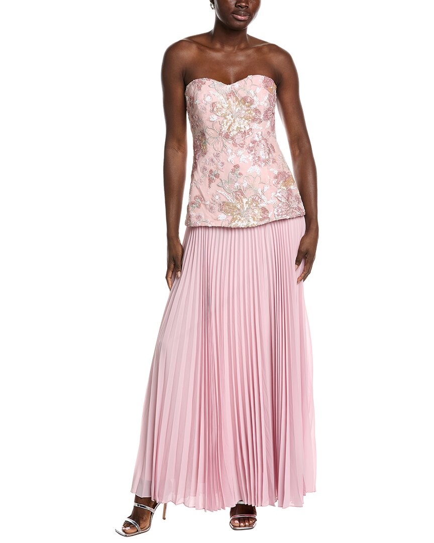 badgley mischka pleated dress Pleated Ruffle Gown
