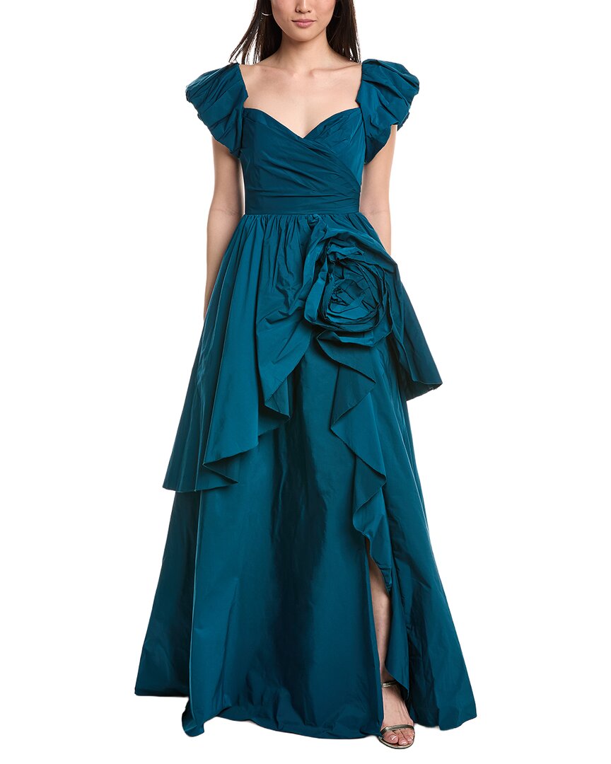 blue marchesa dress Notte Taffeta Gown Marchesa Notte brings runway