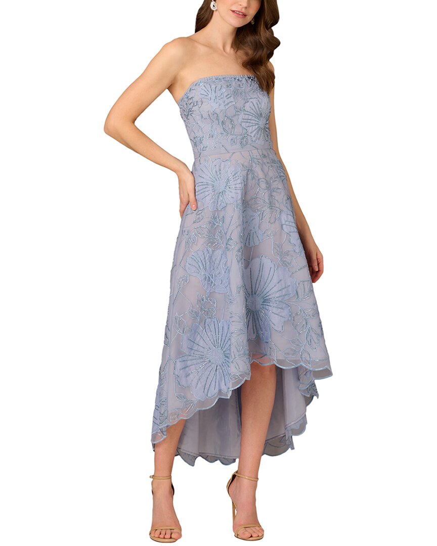 fitted lace wedding dress Aidan Mattox Printed Maxi Dress