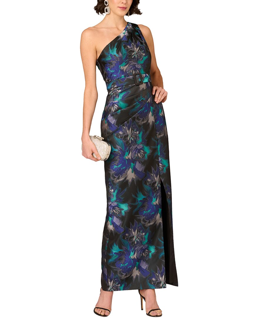 fitted lace wedding dress Aidan Mattox Printed Maxi Dress