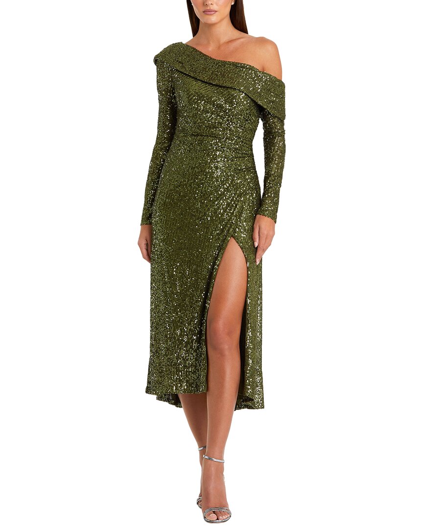 one shoulder sequin midi dress Mac Duggal One-Shoulder Collection_EOS2026 Men's Vintage Spike Dress Color:Limon Please allow a 1–2