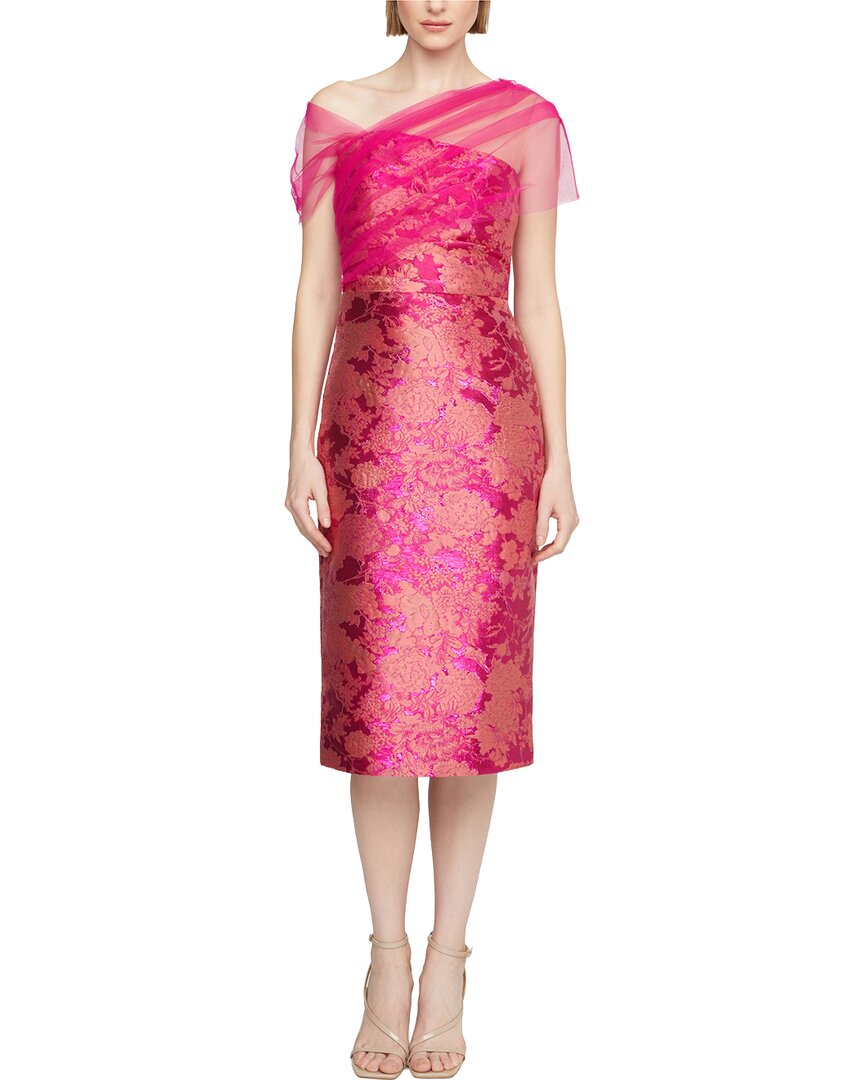 Theia Judy Shawl Midi Dress