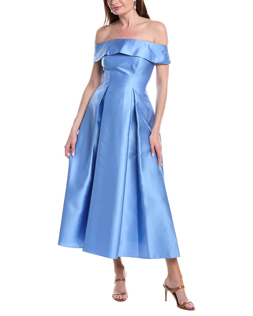 adrianna papell off shoulder dress Off-The-Shoulder - Ocean Dream Blue with a flattering silhouette Size #:12 NA-07.11.25AM Discover 49 Simple frock
