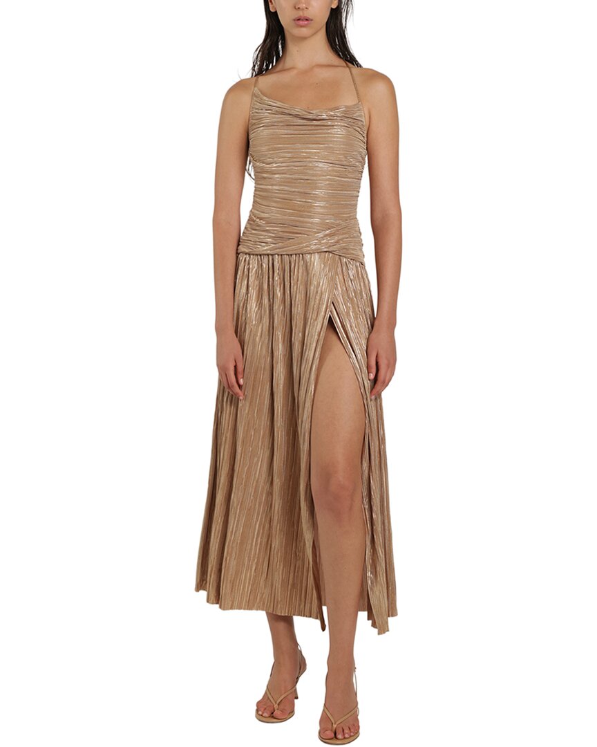Sabina Musayev Shaan Dress | Tan/Metallic | Size XS